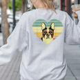 Vintage American Boston Terrier Lovers Valentine's Day Women's Sweatshirt Back Print Ash