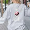 Vintage Boston Terrier Blowing Bubble Gum American Gentleman Women's Sweatshirt Back Print Ash