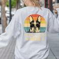 Vintage Boston Terrier Mom Dog Lovers Mother's Day Women's Sweatshirt Back Print Ash
