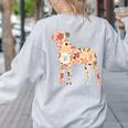 Vintage Floral Boston Terrier For Dog Lover Women's Sweatshirt Back Print Ash