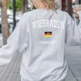 Wiesbaden Germany Vintage Athletic Sports Women's Sweatshirt Back Print Ash