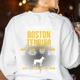 Anatomy Of Boston Terrier Dog Lover Women's Sweatshirt Back Print White
