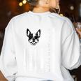 Best Boston Terrier Dog Mom Ever USA Flag For Men Women Kids Women's Sweatshirt Back Print White