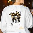 Birthday And Mother's Day -Boston Terrier Mom Women's Sweatshirt Back Print White
