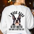 Bostie Mama Dog Dad Boston Terrier For Men Women Women's Sweatshirt Back Print White