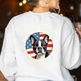 Boston Bull Terrier Men Boston Terrier Dog Dad Women's Sweatshirt Back Print White
