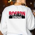 Boston Strong Logo Vintage Boston City Skyline Women's Sweatshirt Back Print White