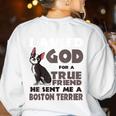 Boston Terrier American Gentleman Non-Sporting Dog Lover Women's Sweatshirt Back Print White