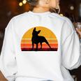 Boston Terrier Bostie Sunset Retro Dog Pet Mom Dad Women's Sweatshirt Back Print White