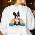 Boston Terrier Boston-Bulldog For Men Women Girls Kids Women's Sweatshirt Back Print White