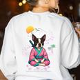Boston Terrier Boston Bull Terrier Women's Sweatshirt Back Print White