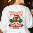 Boston Terrier My Christmas Spirit Dog Santa Claus X-Mas Women's Sweatshirt Back Print White
