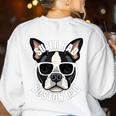 Boston Terrier Dad Father’s Day Dog Dad Men’s Women's Sweatshirt Back Print White