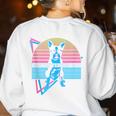 Boston Terrier Dad Retro Women's Sweatshirt Back Print White