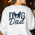 Boston Terrier Dog Dad Women's Sweatshirt Back Print White