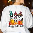 Boston Terrier Dog Lover Fall Ya'Ll Halloween Costume Men Women Women's Sweatshirt Back Print White