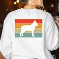 Boston Terrier Dog Lover Retro Vintage Cool For Dog Owner Women's Sweatshirt Back Print White