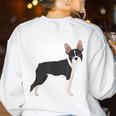 Boston Terrier Dog Mom Woman Women Women's Sweatshirt Back Print White