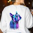 Boston Terrier Dog For a Boston Terrier Mom Women's Sweatshirt Back Print White
