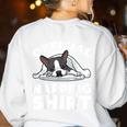Boston Terrier Dog Official Sleeping Shirt Men Women Kids Women's Sweatshirt Back Print White