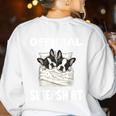 Boston Terrier Dog Official Sleepshirt Pajamas Nightgown For Men Women Girls Kids Women's Sweatshirt Back Print White