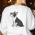 Boston Terrier Dog Owner Grandma Women's Sweatshirt Back Print White