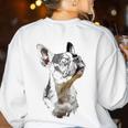 Boston Terrier Dog Graphic Pet Art Boston Terrier For Men Women Kids Women's Sweatshirt Back Print White