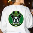 Boston Terrier Dog St Patricks Day Irish Pet Lover Men Women Kids Women's Sweatshirt Back Print White