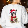 Boston Terrier Dog Ugly Christmas Dog Xmas For Men Women Kids Women's Sweatshirt Back Print White