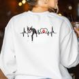 Boston Terrier EKG Heartbeat Heart Line Dog Lovers Women's Sweatshirt Back Print White