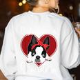 Boston Terrier Grandma Dog Owner Boston Terrier For Men Women Women's Sweatshirt Back Print White