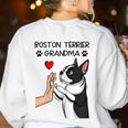 Boston Terrier Grandma Mother's Day Dog Mom Women's Sweatshirt Back Print White