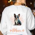 Boston Terrier Groovy World's Best Boston Mom Women's Sweatshirt Back Print White