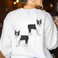 Boston Terrier Humor Bostie Dog Lover For Men Women Kids Women's Sweatshirt Back Print White