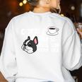 Boston Terrier Lover Coffee And Boston Terriers Women's Sweatshirt Back Print White