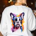 Boston Terrier Lover Pop Art Color Boston Terrier Dog For Men Women Girls Kids Women's Sweatshirt Back Print White