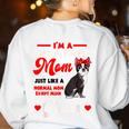 Boston Terrier Mom American Gentleman Dog Mother's Day Women's Sweatshirt Back Print White