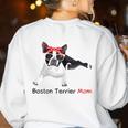 Boston Terrier Mom Bandana Boston Terrier Dog Women's Sweatshirt Back Print White