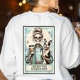 The Boston Terrier Mom Skeleton Spooky Season Halloween Women's Sweatshirt Back Print White