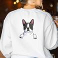 Boston Terrier In The Pocket Cute Boston Terrier Dog Lovers For Men Women Girls Kids Women's Sweatshirt Back Print White