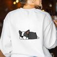 Boston Terrier Puppy Sweet Dreams Pajama For Bedtime Tank Top Women's Sweatshirt Back Print White