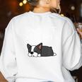 Boston Terrier Puppy Sweet Dreams Pajama For Bedtime Women's Sweatshirt Back Print White
