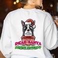 Boston Terrier Santa Claus Christmas Dog Women's Sweatshirt Back Print White