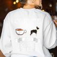 Boston Terrier Shirt Coffee And Boston Terrier Cute Dog For Men Women Girls Kids Women's Sweatshirt Back Print White