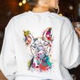 Boston Terrier Splash Women's Sweatshirt Back Print White