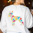 Boston Terrier Tacos Mexican Cinco De Mayo Taco Women's Sweatshirt Back Print White