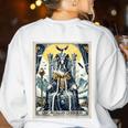 Boston Terrier Tarot Card Dog Women's Sweatshirt Back Print White