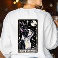 Boston Terrier Tarot Card Star With The Moon Men Women Kids Women's Sweatshirt Back Print White