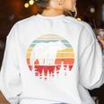 Catch Some Rays Vintage Retro Grizzly Bear Women's Sweatshirt Back Print White