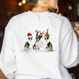 Christmas Boston Terrier Santa Dog Lover Women's Sweatshirt Back Print White